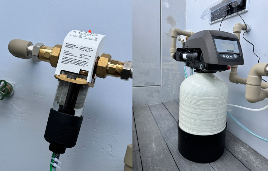 深圳南山太子灣安裝前置過濾器_中央凈水機_中央軟水機案例